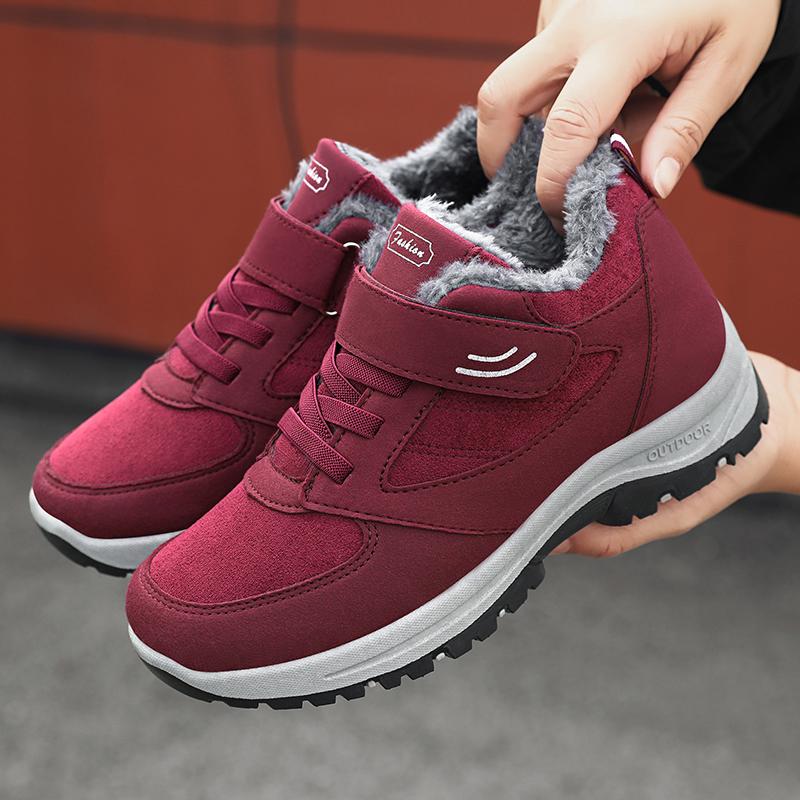 

New Women s Short Snow Boots Thermal Cotton Filled Waterproof Non-Slip Lightweight Ankle Booties Comfort Walking Shoes 2025 36 червоний
