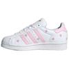adidas Superstar J Sneakers Ricamo Floreale Rosa per Bambini Bianco Bianco Nuvola Rosa Trasparente IG7015