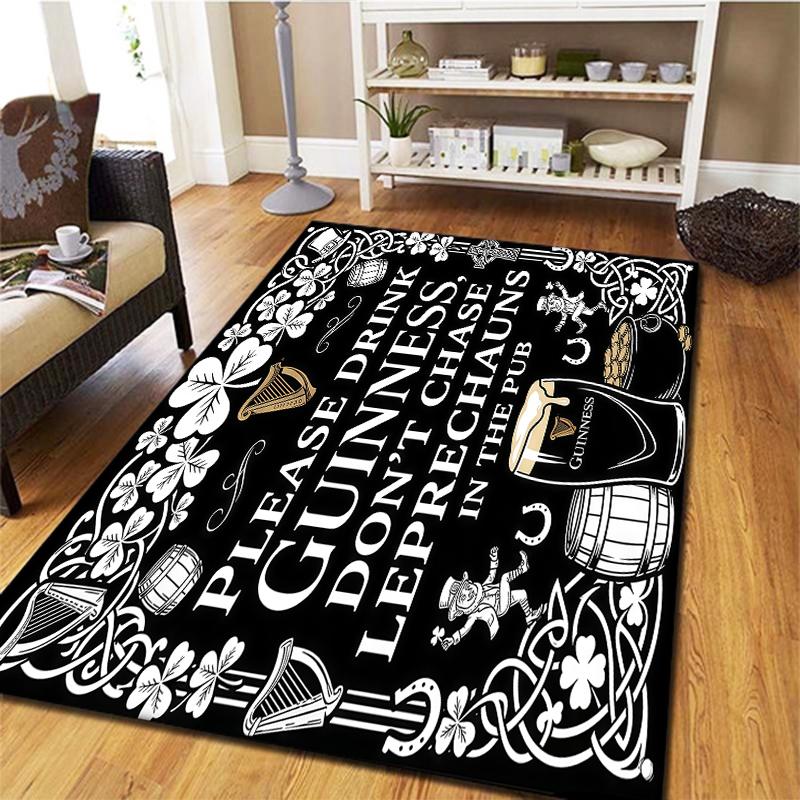 St.Patrick's Day cloverPattern Square Carpet,Area Rug,Carpet Rug for Living Room Bedroom Sofa Playroom Decor,Non-slip Floor Mat,Holiday Birthday Gifts