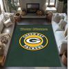 Green Bay Packers Crystal Velvet Rug, Custom Name Text Personalized Non‑Slip Floor Mat for Home Decor Gift