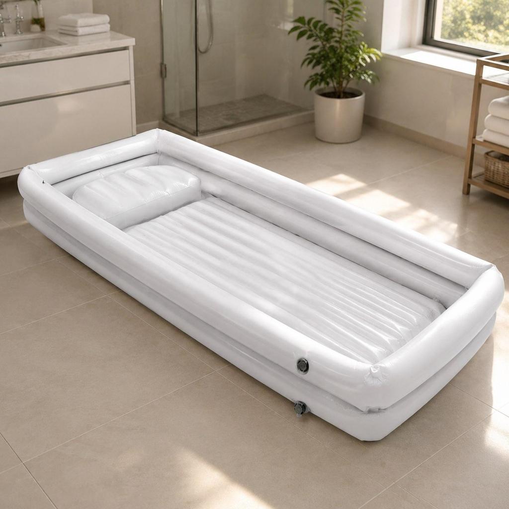 Inflatable Tub Foldable Ice Bath and for Athletes Recovery Home SPA White