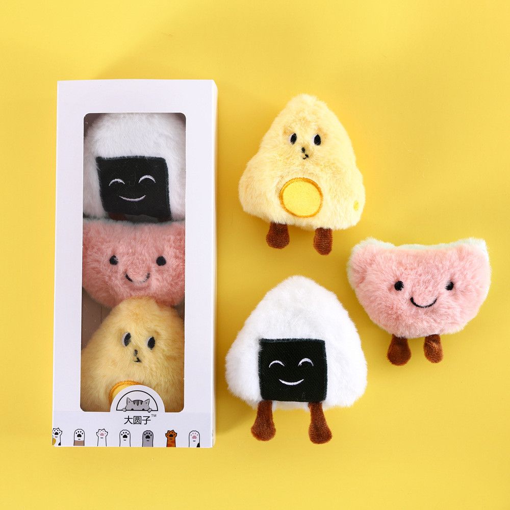 

Gift Onigiri Cheese Bell Cat Grass Catnip 3pcs/Set Cat Toy