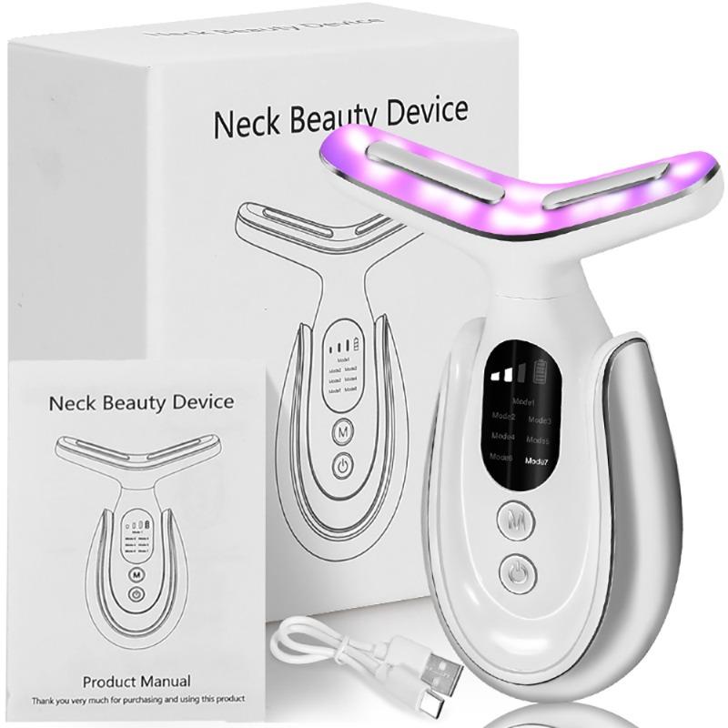 Neck Massager Facial Lift Three Light Modes Electric Skin  Tightening Device LED Beauty Instrument