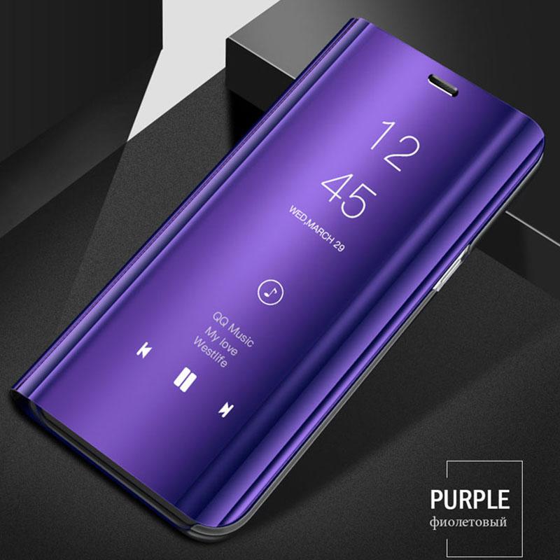 

For Xiaomi Redmi Note 12 11 10 9 8 Pro Plus 8T 9S 10S 11S 12S Case on Redmi 12C 10C 9C NFC 9A A1 K60 Pro Flip Mirror Stand Cover Redmi Note 12 4G фиолетовый