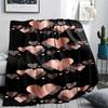 Skull and Love Print Flannel Blanket,High quality Comfortable for All Seasons,Home Decor,Warmth and Comfort,Perfect for Christmas Gifts