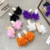 Aphixta New 7CM Wedge Heel Slides Colorful Real Fur Women Slippers Furry Summer Shoes Platform Hair Slides Big Size 43 Sandals