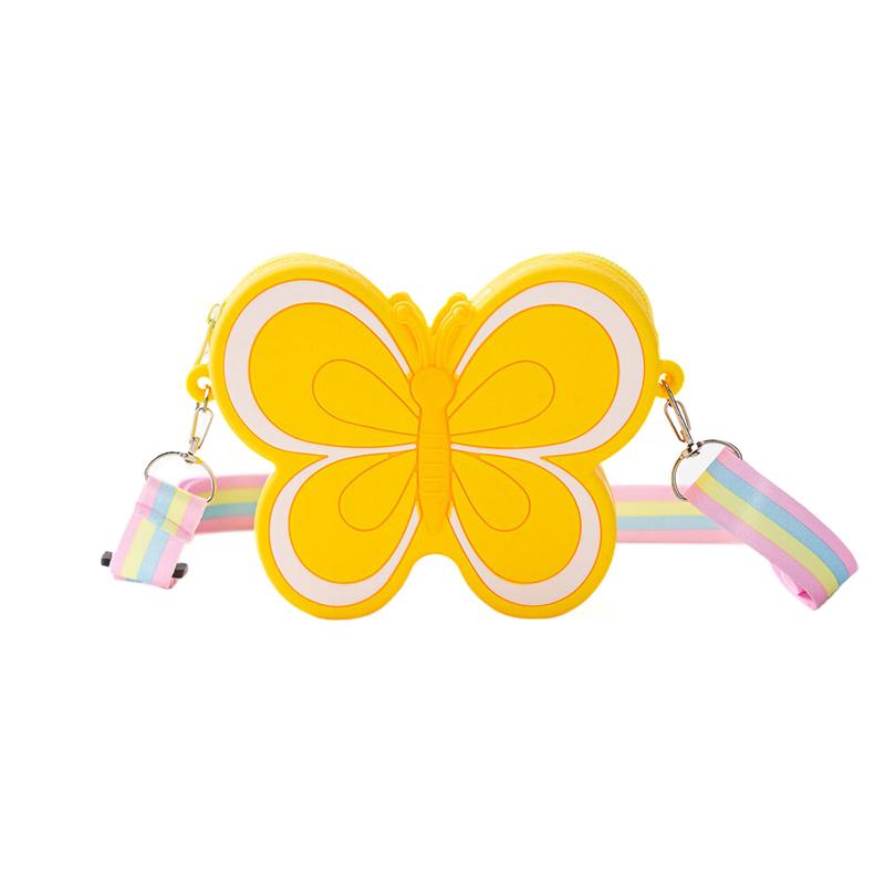 Lovely Children'S Silicone Shoulder Bags Cute Butterfly Shape Baby Girls Crossbody Bag Candy Color Kids Small Coin Purse