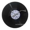 Creative Vinyl Record Wall Clock Graffiti Gift for Study Living Room Bar Round Shape with Pointer Numbers Battery Powered