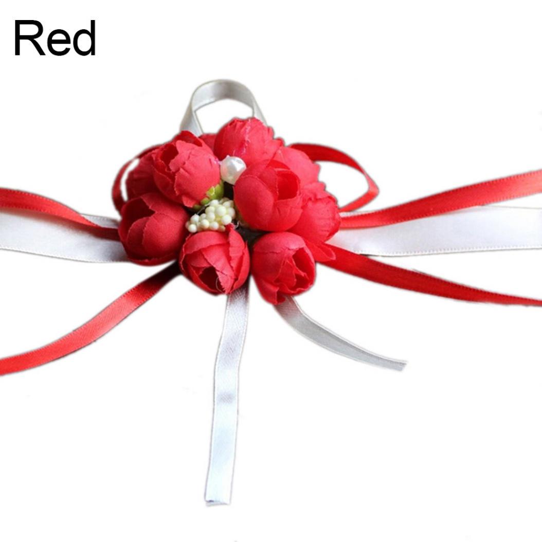 

Свадебный браслет-корсаж для подружек невесты и сестер с искусственным жемчугом MIT красный