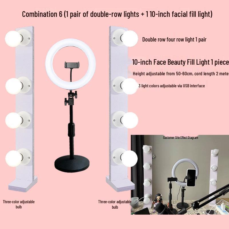 Live Streaming LED Beauty Light with Phone Stand (Desktop)