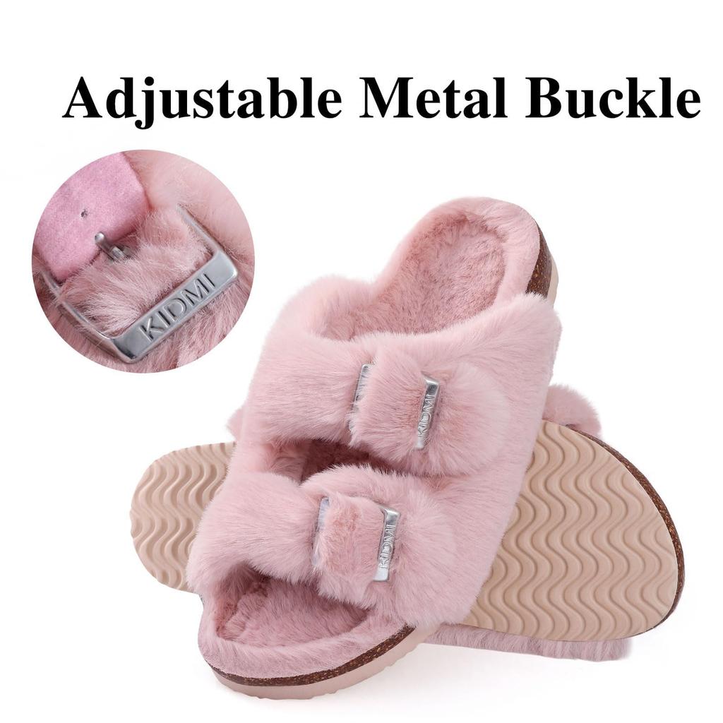 Fashion Litfun Winter New Women's Slippers Leisure Non-slip Outdoor Slides Cork Insole Slip On Cozy Women's Sandals With Arch Support