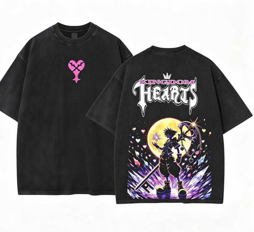 

Kingdom Hearts Сора Аниме Любитель Стиранная Футболка Круглогодичная одежда Высокое качество Личность Одежда Большой Размер Унисекс Новая Модель Футболка для Пар L