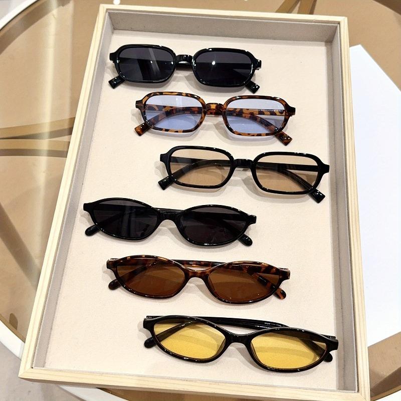 

6-Pack Trendy Casual Glasses Gift Set, Lightweight PC Lenses, Plastic Frames, Perfect for Daily & Music Festivals