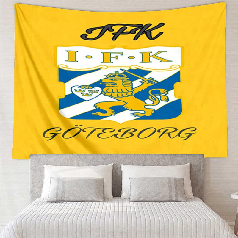 IFK Göteborg Wandteppich für Schlafzimmer, Wohnzimmer, Spielzimmer, Dekorations-Kunstzimmer Wandteppich Feiertags- und Geburtstagsgeschenke