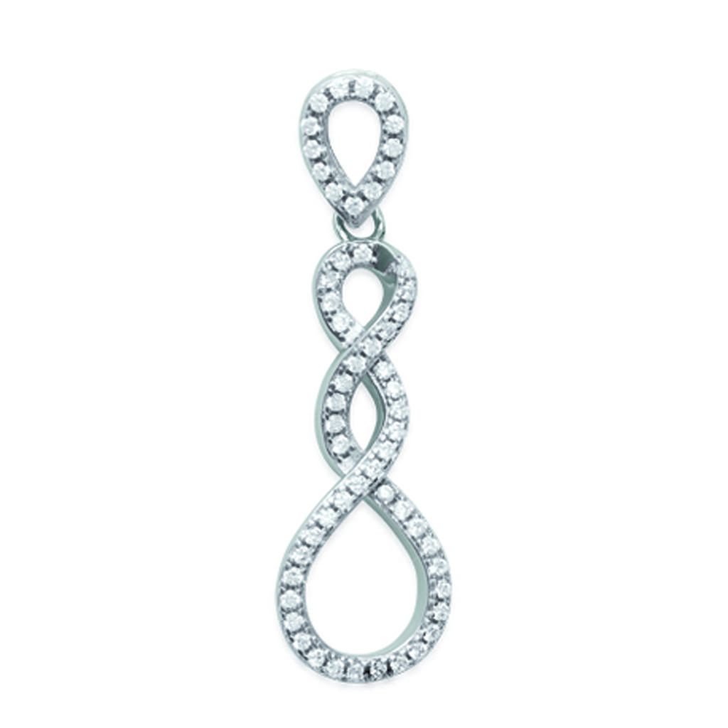 Les Trésors De Lily [L3920] - Silver Pendant 'Sissi' Silver White (rhodium-plated) - 33x11 Mm