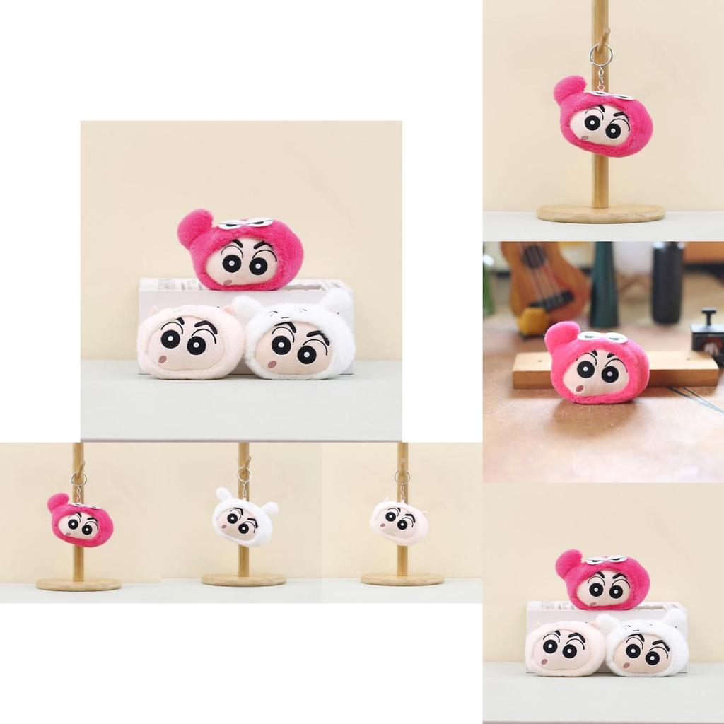 Adorable Shin-chan Plush Keychain Cute Sound-making Toy 8cm Soft Pp Cotton