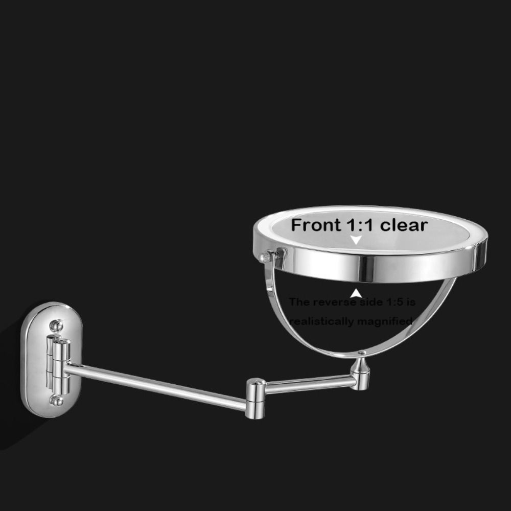 Double-sided Wall Mounted Makeup Mirror 360° Rotating Telescopic Makeup Mirror  Bathroom