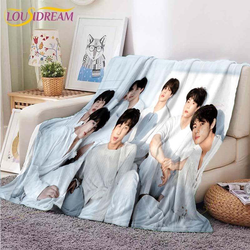 Newest Kpop Bangtan Boys Blanket Sofa Bed Blanket Super Soft Warm Blanket Cover Fleece Throw Blanket