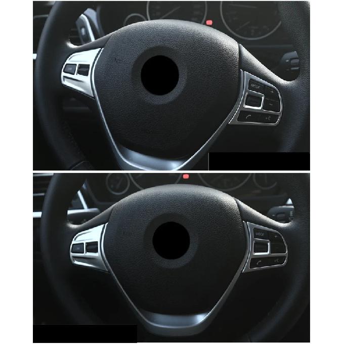 Matte Chrome Interior Accessory Steering Wheel Button Cover Trim For BMW 3 4 Series F30 F34 GT 2014-2017