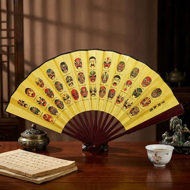 Folding Fan Chinese Style Summer 10inch Ancient Style Fan Men's Silk Cloth 2026 New Model Summer Bamboo Fan Hanfu Portable Fan