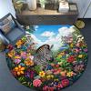 Zebra Round Area Rug,Carpet Rug for Living Room Bedroom Sofa Playroom Decor,Non-slip Floor Mat