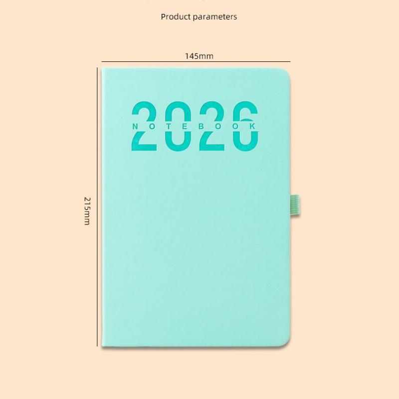 1 st Dagbok i Läder 336 Sidor 2026 Daglig Månatlig Planerare Med Färgglada Månadsmärken Hårdband Daterad För Daglig Planering