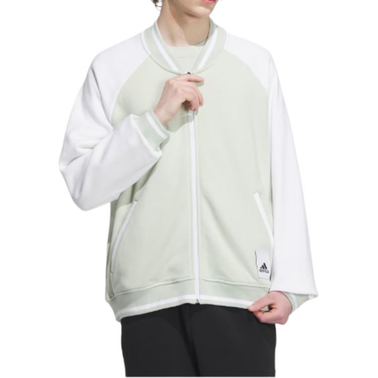 Adidas Color Block Logo Label Zip Jacket Unisex Jackets Green IT6396