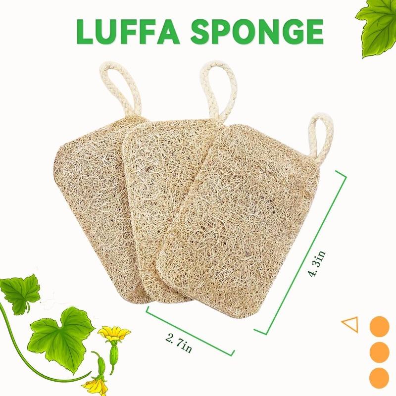 Natural Non Scratch Scrub Sponge Eco Friendly and Compostable Plant Fiber Loofah Dish Sponge Kitchen Scrubbers for Dish Biodegradable Cleaning Sponges