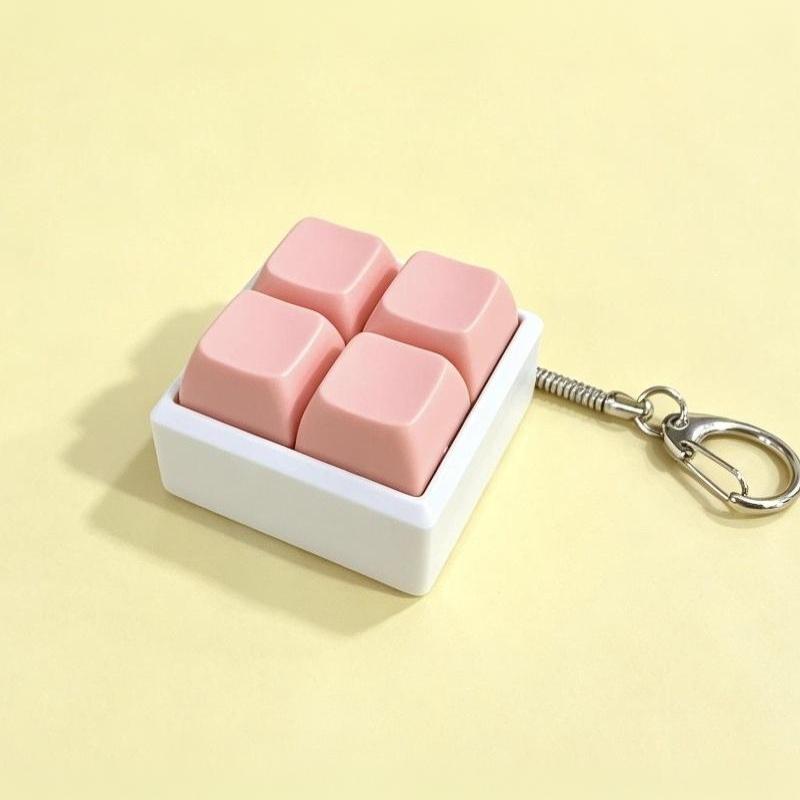 Mini 4 Keys Mechanical Keyboard Fidget Keychain Satisfying Click Sound Unique Gift for Keyboard Enthusiasts Friends