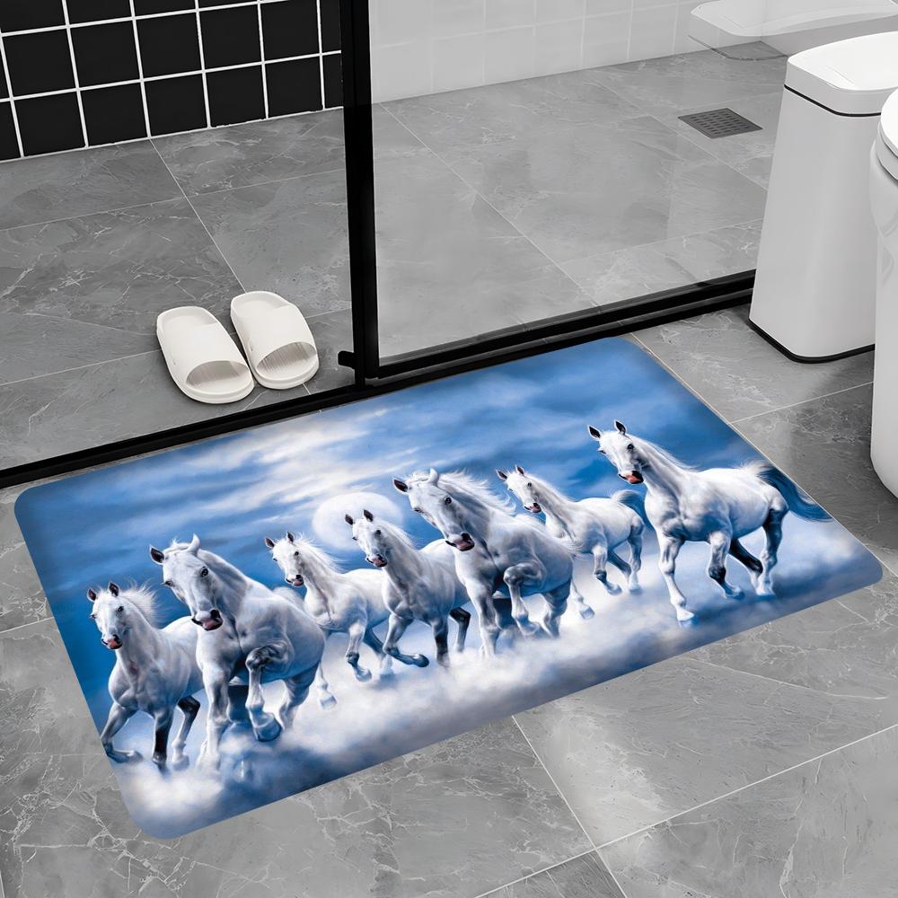 Horse Kitchen Mat Nordic Style Bedroom Living Room Doormat Home Balcony Anti-Slip Welcome Rug