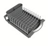 Dish Rack Multifunctional Space Saving Stainless Steel Extendable Dish Drainer for Sink Kitchen Counter Grey