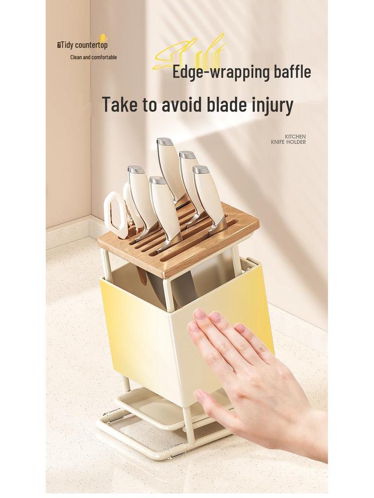 Angled Multi-Functional Knife Block with Drainage