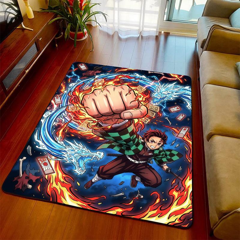 Demon Slayer Floor Rug Carpet Anime Theme Soft Touch Non Slip Base for Bedroom Living Room Home Interior -QJY