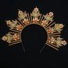 Lolita Gothic Flower Halo Crown Headpiece Women Sun Goddess Baroque Angel Butterfly Cross Crown Headband Finished Product