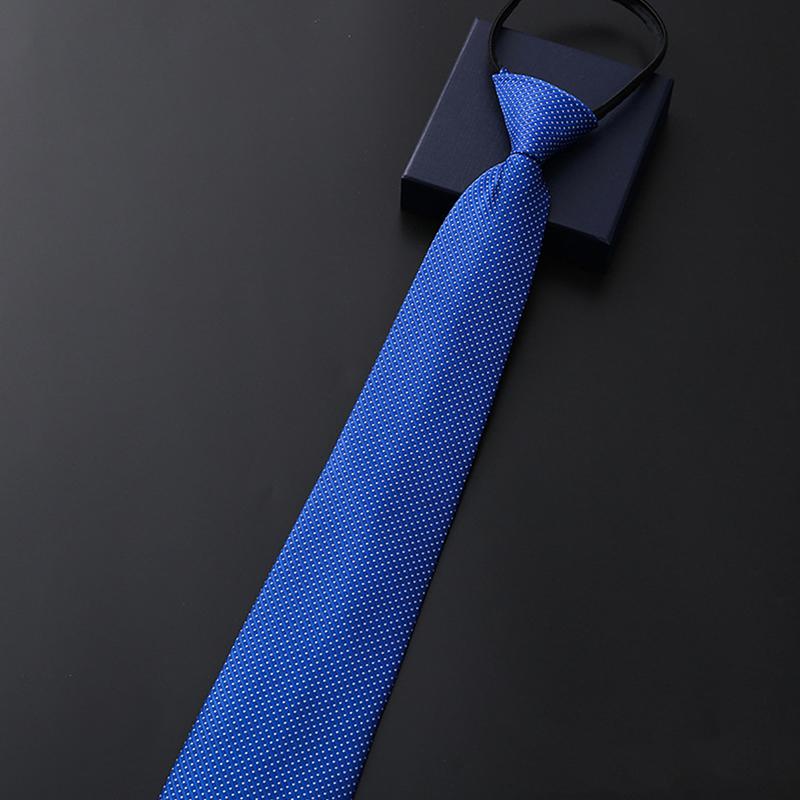 Elegant 8Cm Lazy Ties Blue Black Red Striped Men Shirt Business Dress Zipper Tie Neckties Accessories Wedding Groom