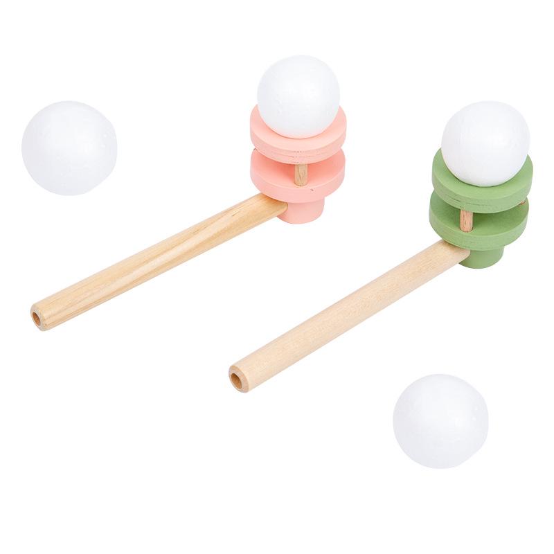 Wooden Floating Blow Ball Game: Classic 80s Nostalgic Sensory Training Toy for Kids