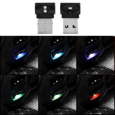 Mini USB Car Atmosphere Light 6 Colors LED Car Atmosphere Light Breathing Rhythm Car Night Light Auto Interior Decorative