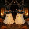 Warm Light Glow Spooky Accents Witch Hat Ghost Tealight Candle Holder, Vintage Resin Halloween Tabletop Decor Decorations with for Farmhouse