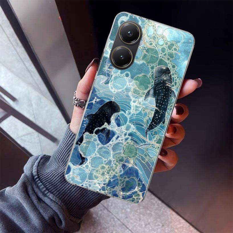 Ocean Whale Shark Phone Case For Xiaomi Poco X7 X6 X5 Pro F7 Ultra Redmi 15C 15 13 13C 12 12C 10 10A 10C 9 9A 9C 9T Shell Poco X