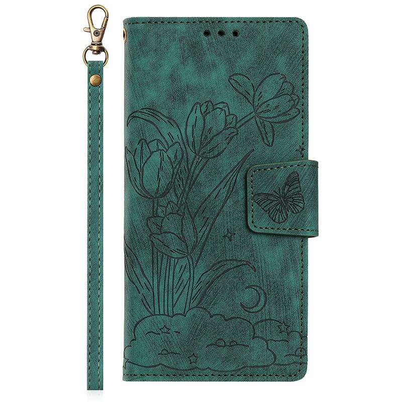 Applicable GalaxyS25EdgeS24FE23 Anti-drop Embossed Mobile Phone Leather Case Samsung S26ULTRA Wallet Protection