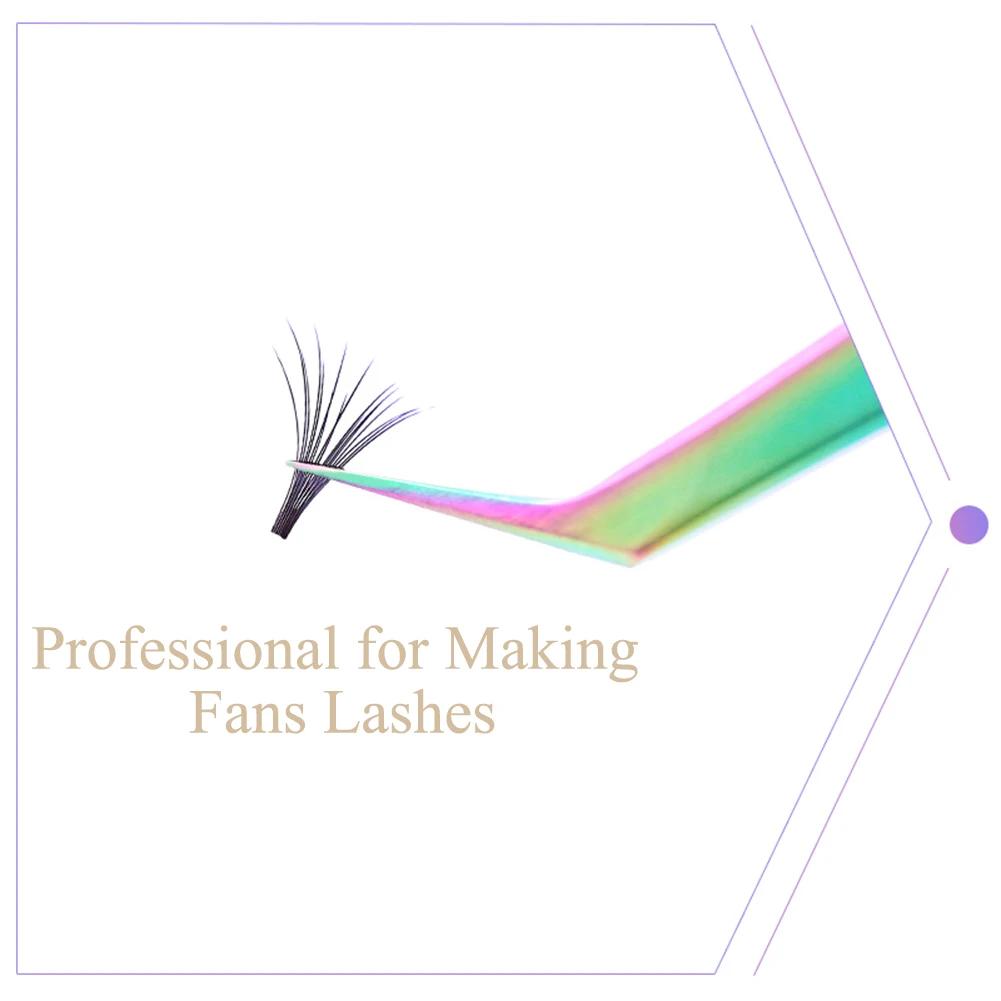 1PC Rainbow Eyelashes Tweezers Anti-static Eyelash Extension Tweezer Fan Lash Eyebrow Tweezers Curved Straight Excellent Closure