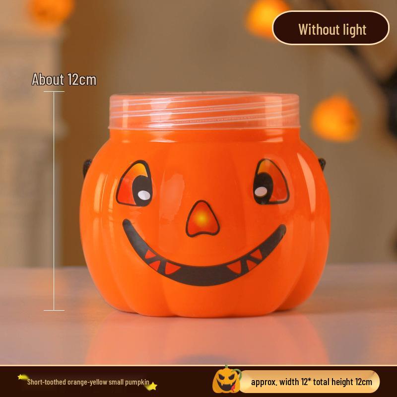 

Halloween Pumpkin Lantern Candy Bucket - Trick-or-Treat Prop and Small Gift Basket Toy Default