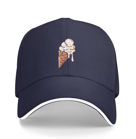 Fusible Ice Cream Unisex Fashionable Baseball Cap Adjustable Trucker Cap Sports Cap Adjustable Sandwich Cap Four Seasons