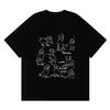 Summer Clothes Hip Hop Fun Puppy Retro Pattern Printed Kids Tshirt Design Sense Loose Vibe Casual Crew Neck Short-sleeved Tees