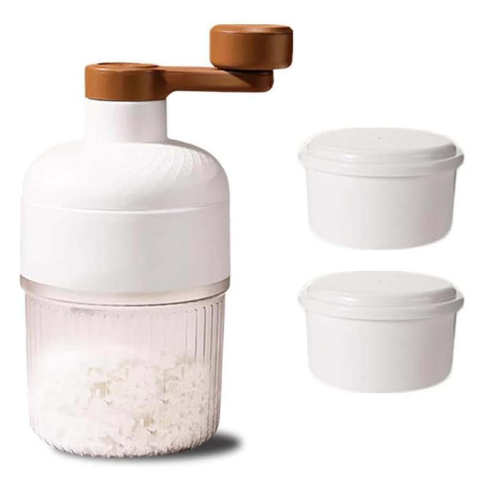 Shaved Ice Machine Plastic Portable Ice Crusher Ice Shaver with 2pcs Ice Cube Trays A