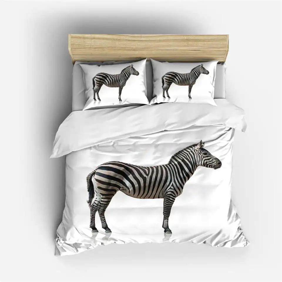 3D Animal Bedding Set Quilt Cover Zebra Pattern Duvet Cover With Pillowcases Full Queen King Soft Comforter Cover Home Textile