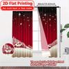 2D FLAT PRINTING 2pcs Curtains (Without Rod) Christmas Winter Wonderland Decor April Fools is Day holiday curtains with digital