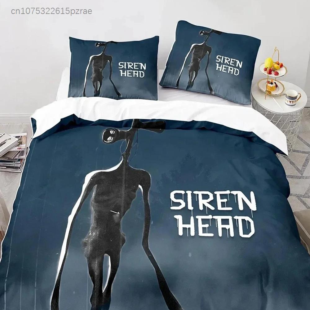 Sada povlečení Siren Head Jednolůžko Twin Tištěná Sada na postel s povlakem na polštář Povlak na přikrývku Měkké Velikost Queen King Ložní prádlo Domácí Dospělí Kluci