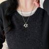 Korean Minimalist Little Horse Cubic Zirconia Necklace - Luxurious, Versatile Sweater Chain for Women
