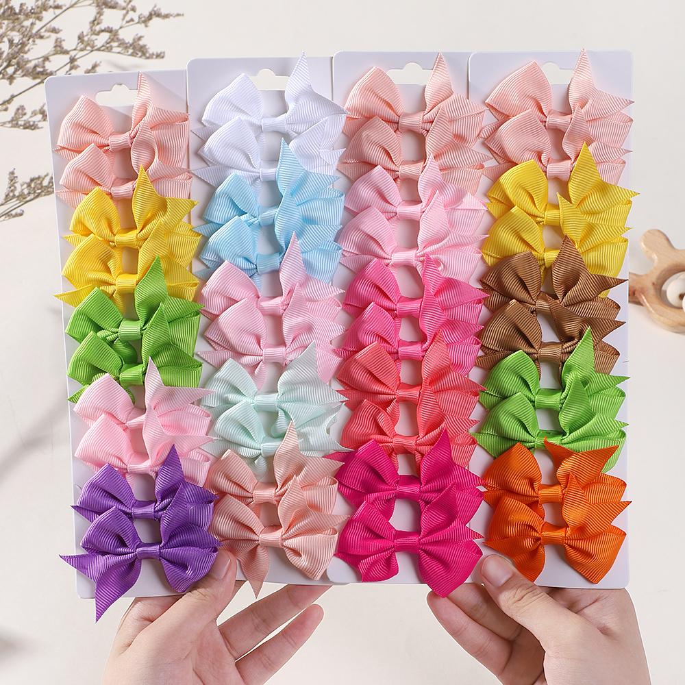 10/20Pcs Cute Grosgrain Ribbon Bowknot Hair Clips for Girls Colorful Bows Clip Hairpin Barrettes Headwear Kids Hair Accessories